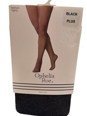 Ophelia Roe Black Fishnet Tights - Plus Size